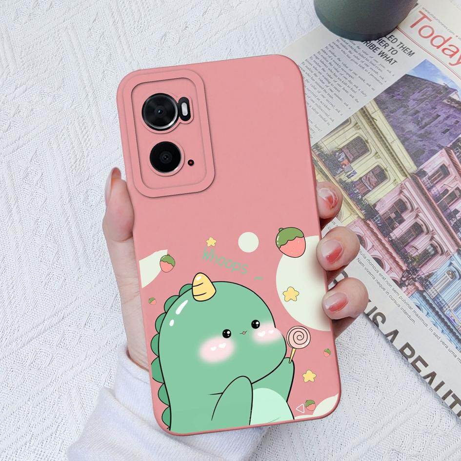 Case For OPPO A72 A78 A94 A91 A76 A73 A93 A8 AX7 Back Cover Cute Dinosaur Housing Shockproof Matte Soft Silicone Screen Protector Capa For OPPO Bumper