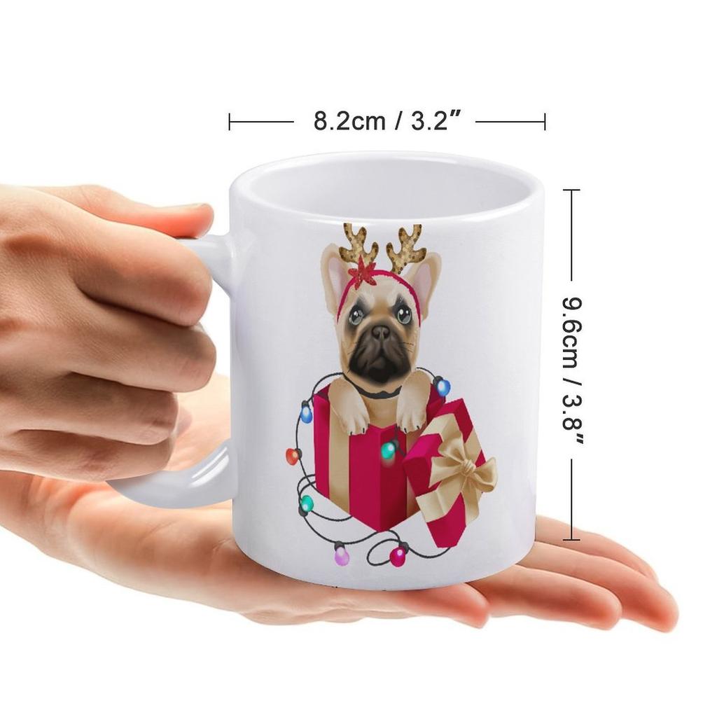 1 Stück 11oz Weiße Keramiktasse mit doppelseitig bedrucktem Kunstwerk Langlebige Kaffeetasse für den täglichen Heim- und Bürogebrauch