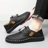 Men's spring and autumn new low-top Doudou shoes fashion British loafers large size hand-stitched casual leather shoes