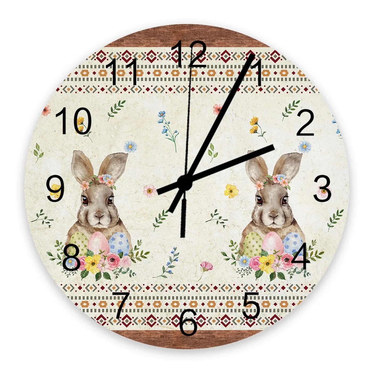 

Head Wreath Rabbit Watercolor Flower Animal Large Wall Clock Dinning Restaurant Cafe Decor Round Wall Clocks Home DecoratiO0V7Q9 25cmx25cm