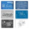 The DB4 Zetros 2020 Blueprint Unimog Metal Wall Decor Club Customized Tin Sign Poster