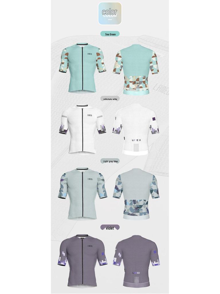 Lampaida Men's Quick-Dry Cycling Jersey - Summer Short Sleeve, Breathable Sportswear