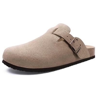 Modieuze Crestar Muiltjes Kurk Klompen Slippers voor Dames Mode Hoge Kwaliteit Muller Schoenen met Voetboogondersteuning Zacht Voetbed Suède Strand Slides