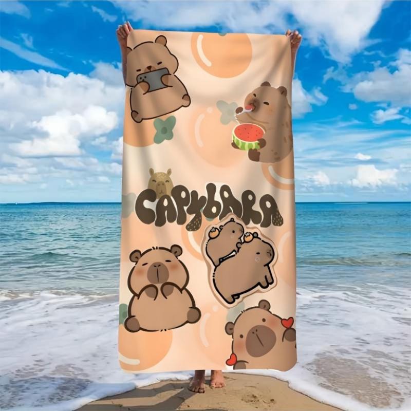 

1pc Capybara Capybaras Cartoon Capybara Design Towel Soft Microfiber Bath Sheet Suitable for Beach,Cute Capybara Themed Gift for W30*H60(CM)