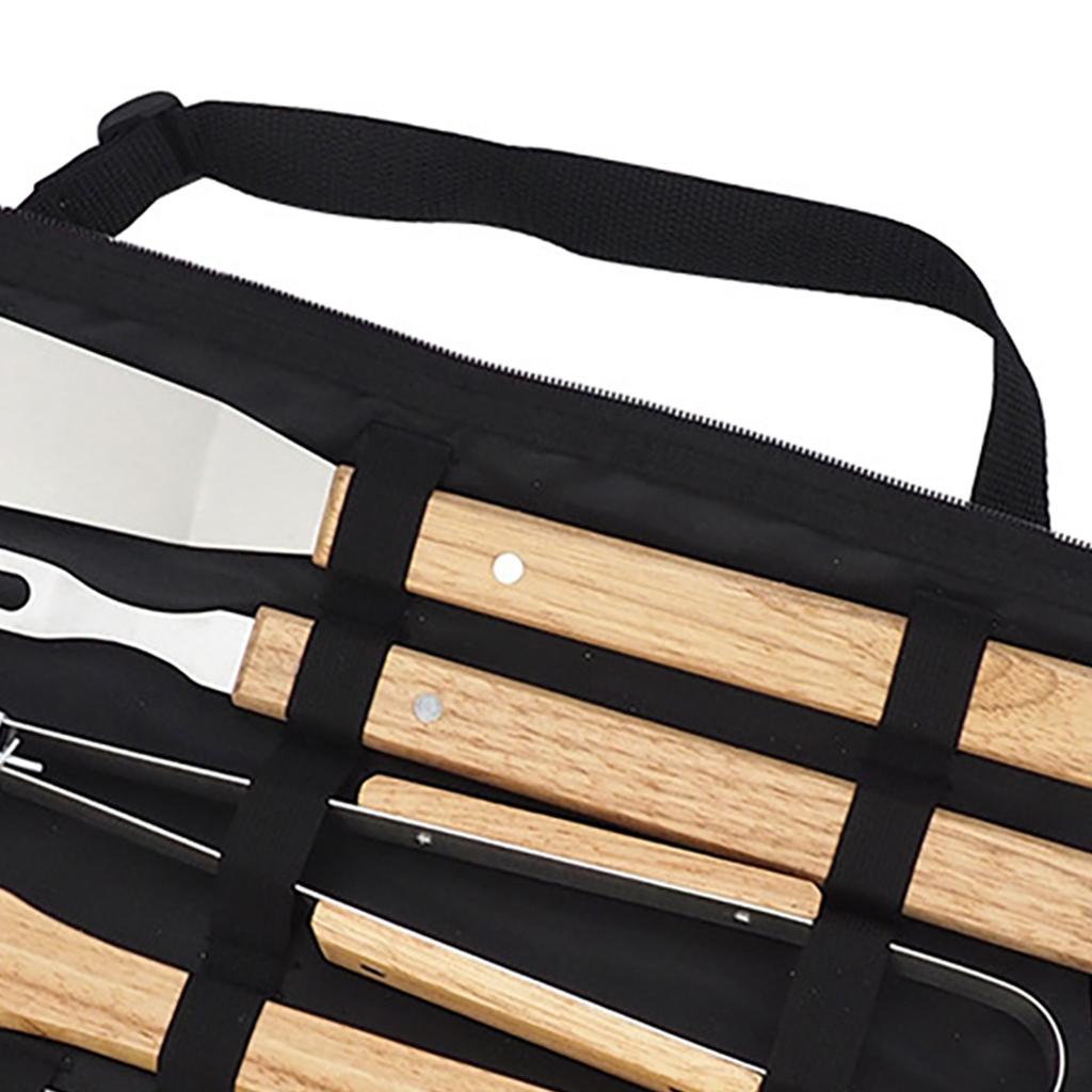 10PCS Grilling Tool Set Stainless Steel with Wood Handle Grill Utensils for Picnic Barbecue