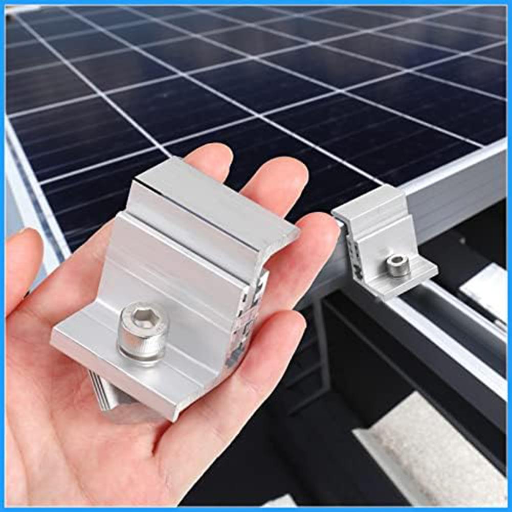 Flexible Panel Clamps Silver Solar Panel End Clamps Long-lasting Performance Premium Aluminum Construction For DIY Installation China Mainland