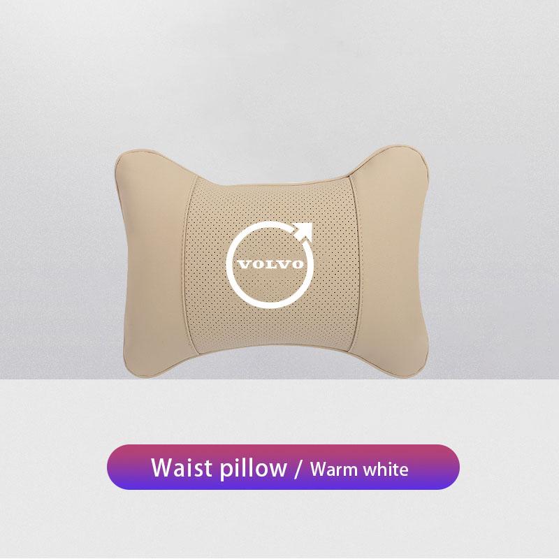 mrjvb7 Leather Car Neck Pillows Auto Interior Seat Rest Headrest Pad For Volvo XC90 V90 V60 XC60 V40 S80 S60 S90 C40 XC40 V70 XC70 C30