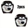 2Pcs Funny Skeptical Face Car Seat Headrest Protector Husky Headrest Covers  Vehicle Seat Accessory