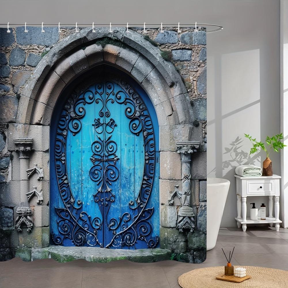 

Retro Gothic Arches Washable Dirt-Resistant Shower Curtain Shower Head Waterproof Polyester Bath Curtain For Home Decor W60H190(CM)-1 Pcs