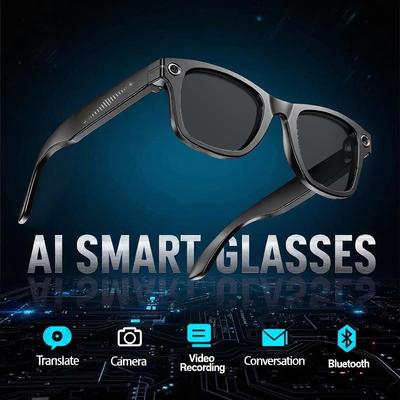 Óculos Inteligentes com IA Câmera de Tiro 1080HD Foto Chamada Tradução À Prova d'Água Óculos de Sol Bluetooth Controle por Toque Óculos de Sol UV400