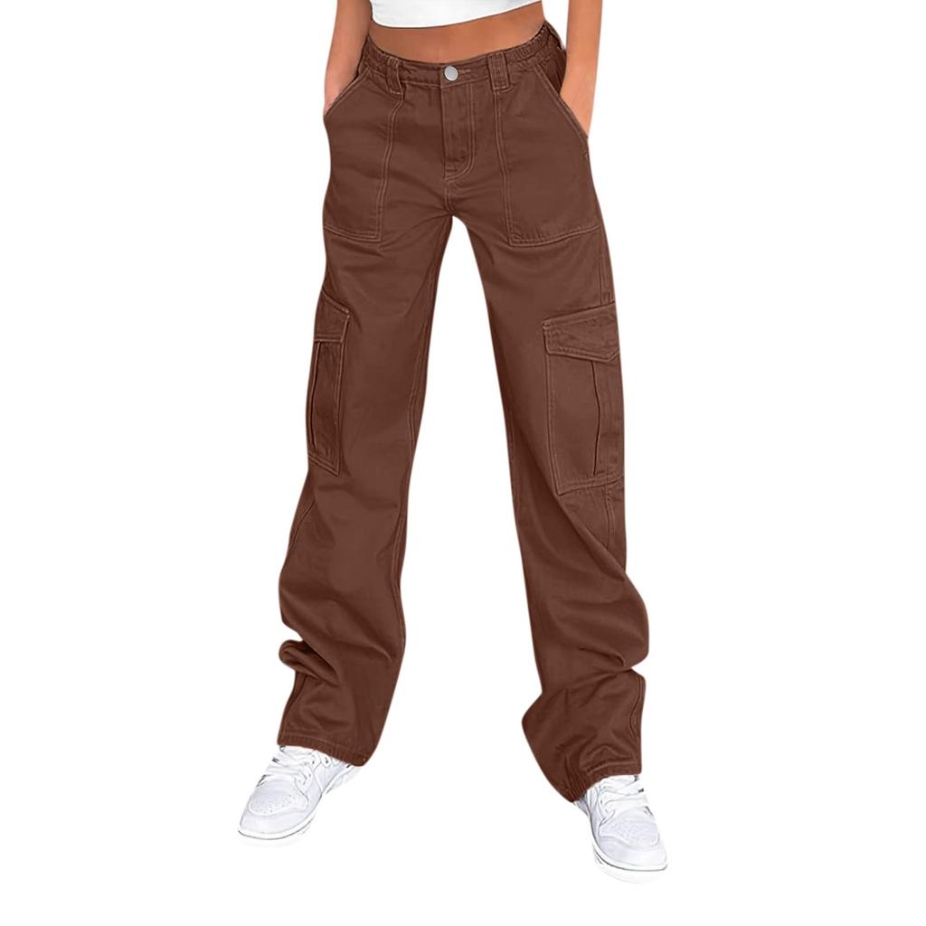 Women Cargo Pants For Women High Waisted Casual Pants Baggy Stretchy Wide Leg Streetwear