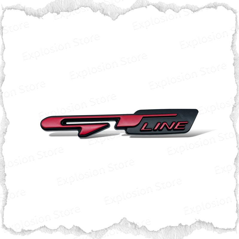 GT GT Line Logo Car Decor Metal Sticker Car Head Grill Emblem Rear Trunk Badge Decals For RCZ For Kia Sportage Rio K3 K5