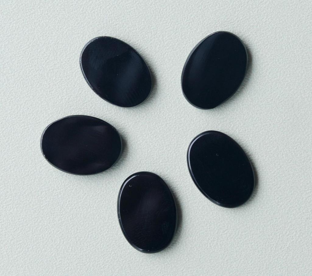 Pietra Preziosa Cabochon Ovale di Onice Nero Naturale | Pietra Sfusa Lucidato per la Creazione di Gioielli