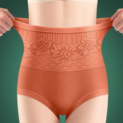 Women Underpants Thickened Plush Warm Waist Uterus Protection High Waist Tummy Control Elastic Soft Solid Color Anti-septic Lady Panties Briefs
