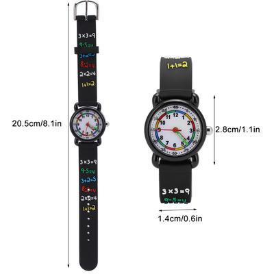 Kinder 3D Cartoon wasserdichte Uhr kleine Zeit Teach Armbanduhr für Studenten Mädchen