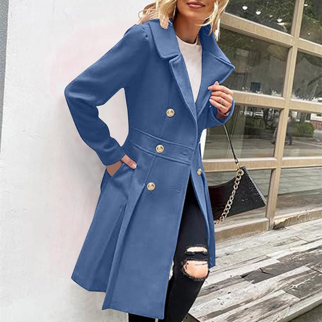 Women's Solid Color Thick Long Sleeve Fashion Coat Jacket