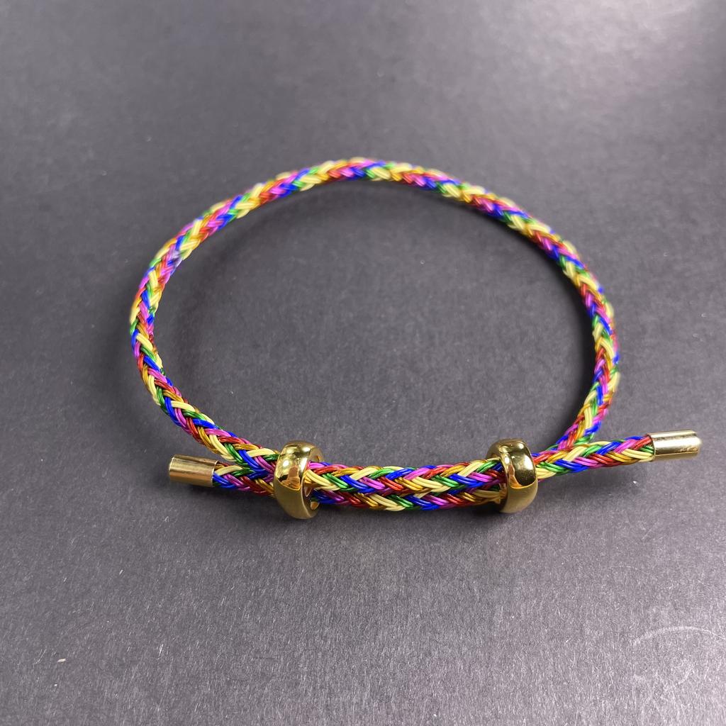 10Pc Luxury Multicolor Fashion Adjustable Bracelet Stainless Steel Wire Waterproof Rope Bracelet Men Women Jewelry Accessories