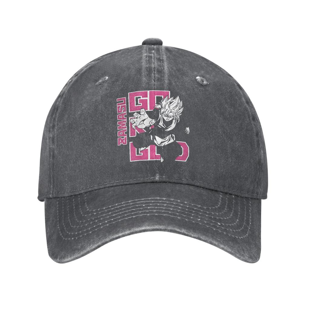 Dragon Ball Black Goku Baseball Caps Retro Distressed Denim Headwear for Men Women Outdoor Summer Adjustable Fit Hats Cap