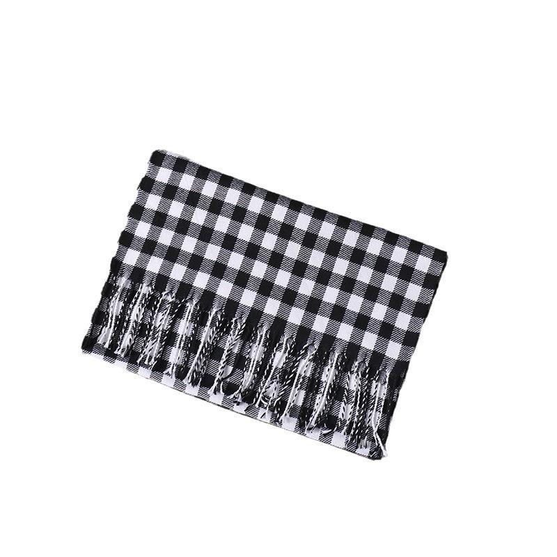 British Style Plaid Scarf Versatile Imitation Cashmere Scarf Shawl Advanced Sense Student Men'S And Women'S Scarf