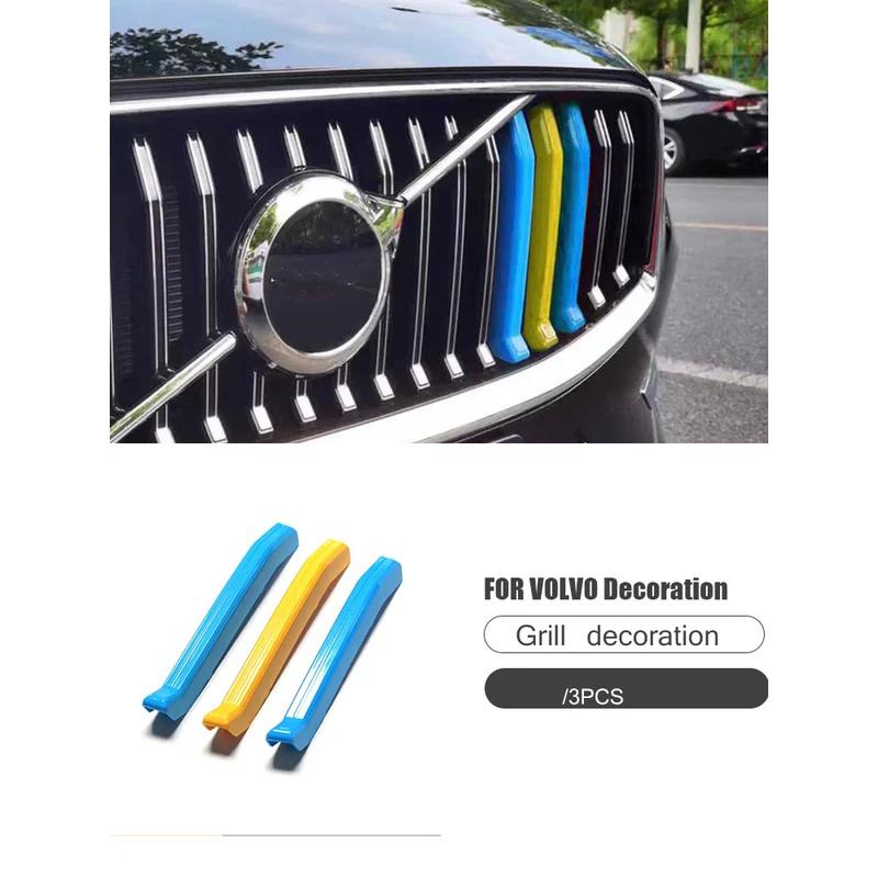 Für Volvo S60 V60 Frontgrill Netz Dekoration Streifen Netz Modifizierte Aufkleber Mittelgrill Abdeckung Zierleiste