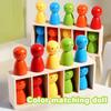12pcs Wooden Doll Color Memory Games - Children's Puzzle Games, Parent-child Interactive Activities, and Creative Board Games
