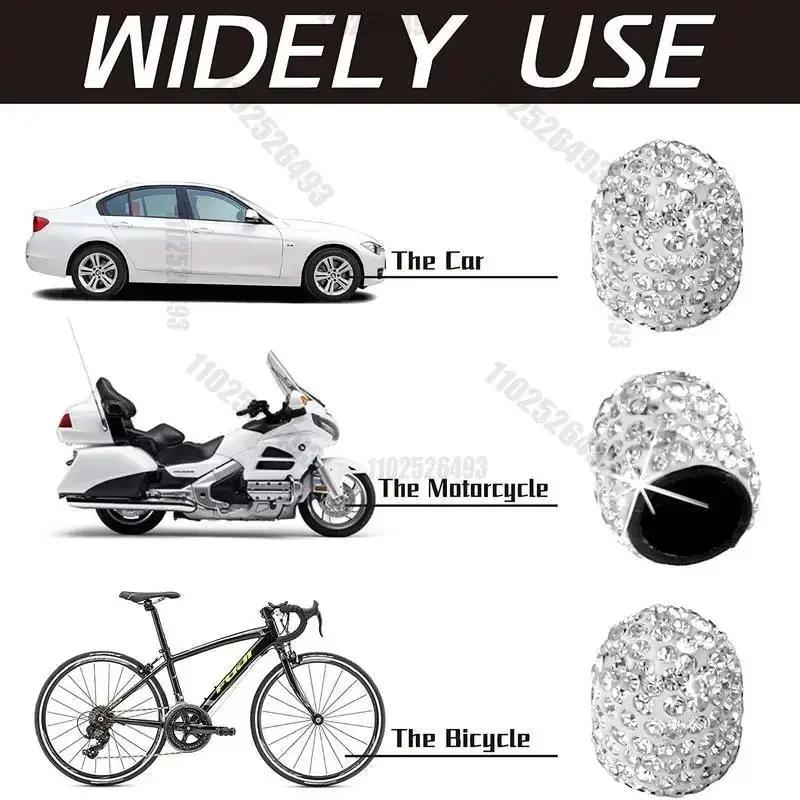 4/2pcs Diamond Car Tire Valve Caps Vehicle Bling Crystal Valve Cap Car Styling Accessories Shining Dust-proof Wheel Valve Cover