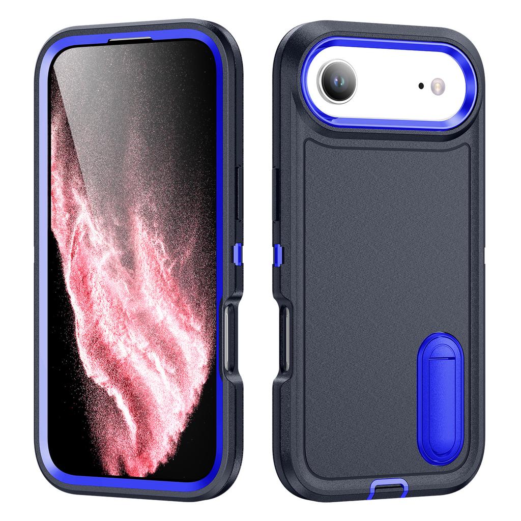 For iPhone 17 Air Case Case Kickstand Phone Cover PC+Silicone+EVA 3-in-1 Design