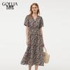 GOELIA Summer New Floral Print V-Neck Dress