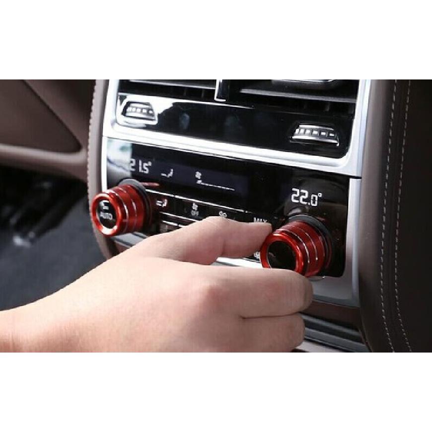 Fits For BMW 5 Series G30 2018-  Red Aluminum Rear Ac Knob Cover Trim 2X