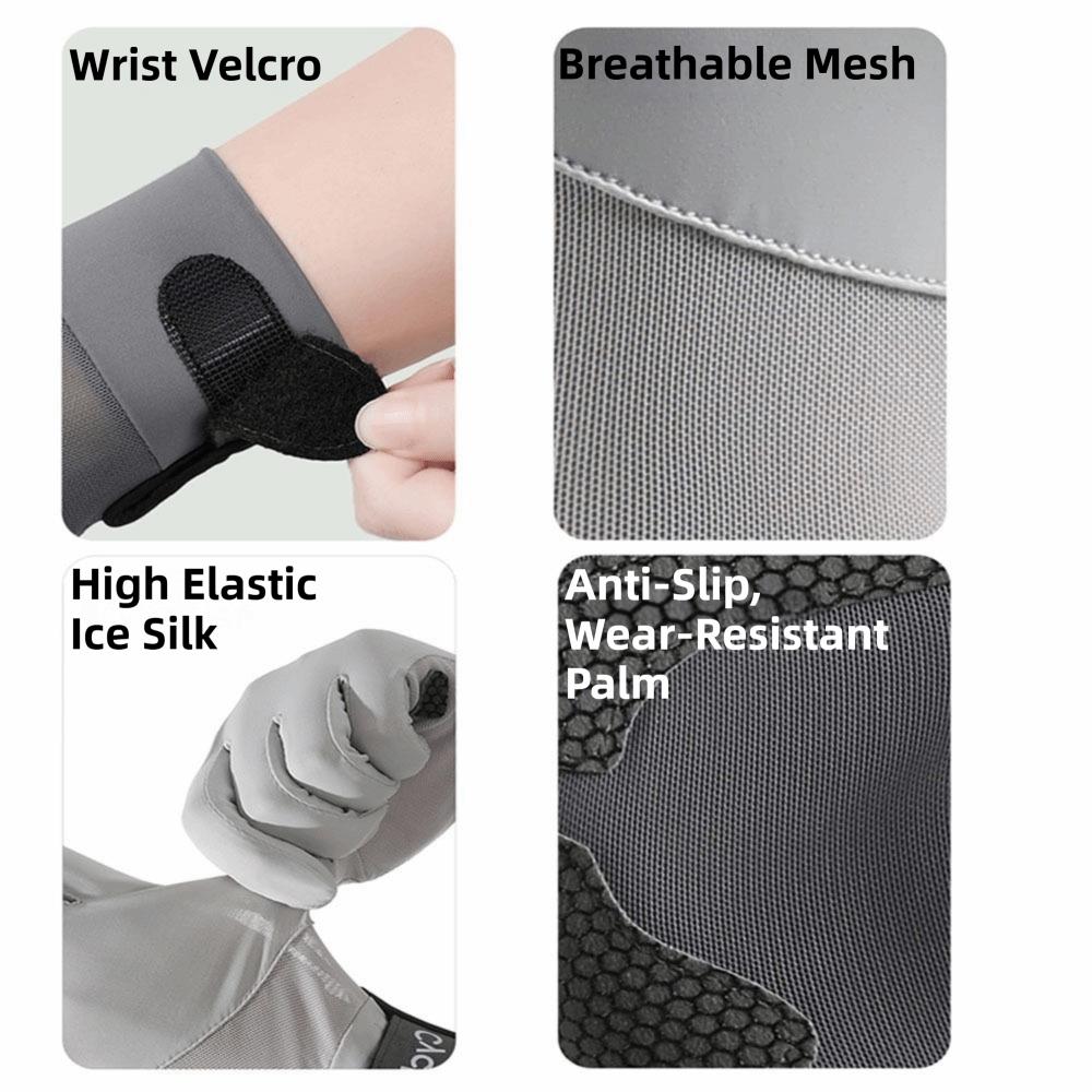 Waterproof Ice Silk Riding Gloves Non-Slip Summer Driving Mittens Sun Protection Gloves Cycling