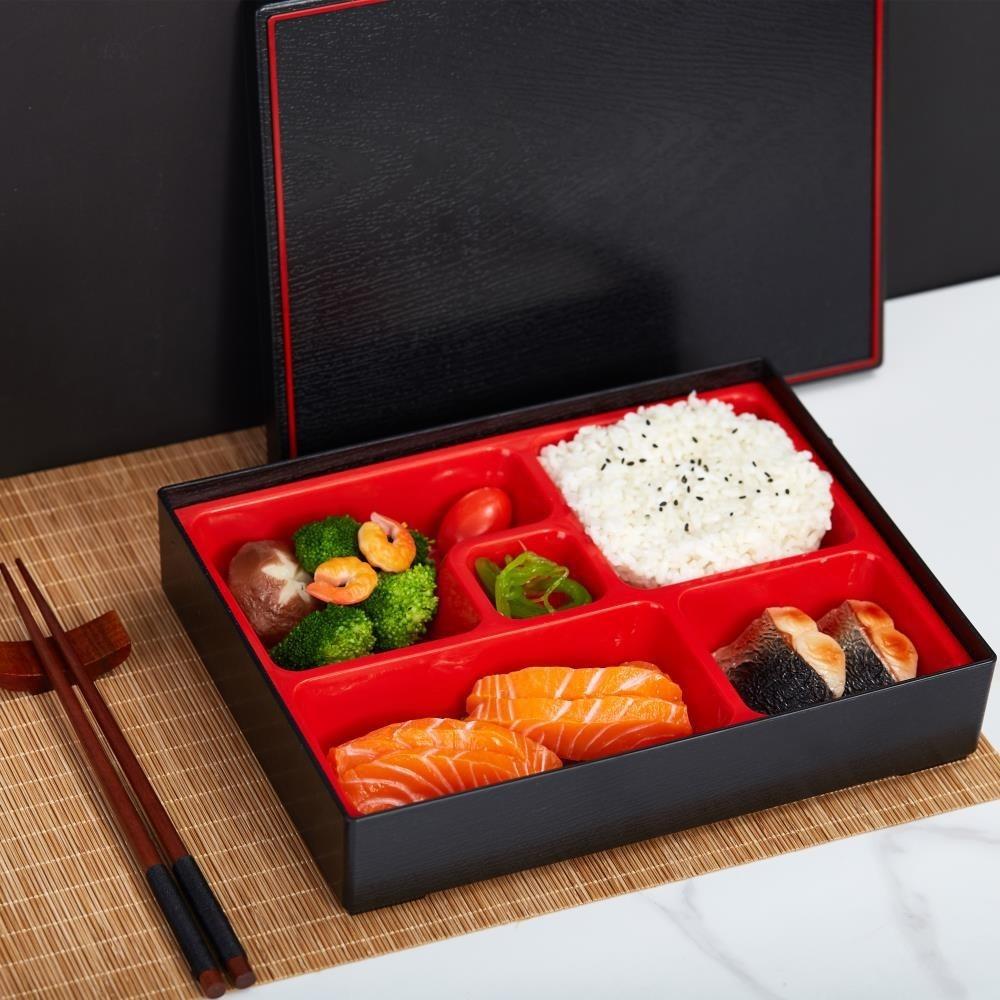 Plastic Japanese Lunch Boxes Compartments with Lid Bento Boxes Multi-functional Japanese Style Rice Sushi Catering Container