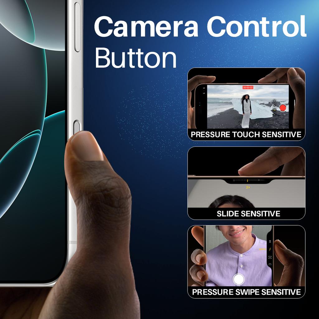 NORTHJO 2Pcs For iPhone 16/16 Plus/16 Pro/16 Pro Max Camera Control Button Cover Protector Tempered Glass Film