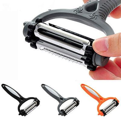 3 In 1 Kitchen Gadget Accessories Potato Peeler Multifunctional 360 Degree Rotary Vegetable Peeler Cutter Melon Planer Grater