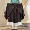 Womens High-Waisted Wide-Leg Cropped Skort Pants 2026 Loose Comfortable Casual Trousers Petite