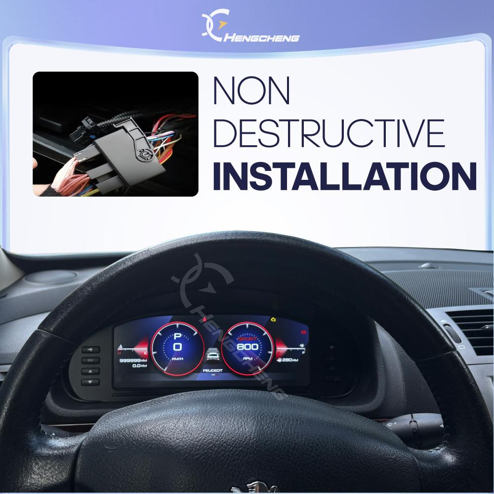 For Peugeot 407 407SW 2004-2010 Digital Cluster Dashboard Dashboard speedometer plug and play Wireless CarPlay