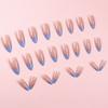 24 Stück Neue Französische Mandel-Nagel Sterne Süß und Frisch Lange Nagelkunst Tragbare Falsche Nägel Europa und Amerika