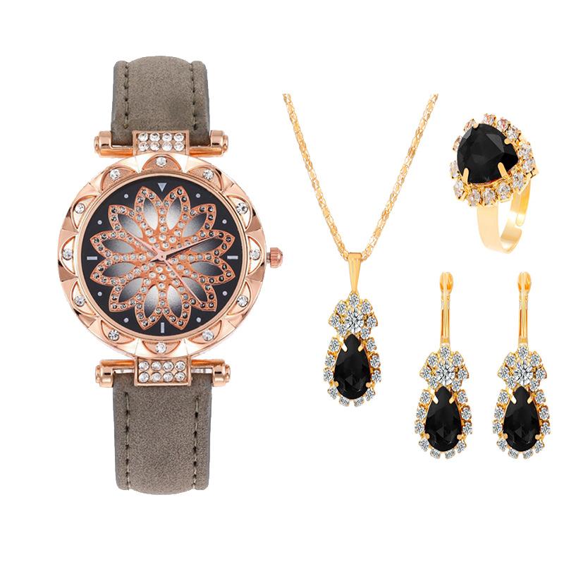 Luxury Set With Diamonds, Time Comes And Goes, Women S Hand Watch, Casual Belt, Quartz Watch, Exquisite Set