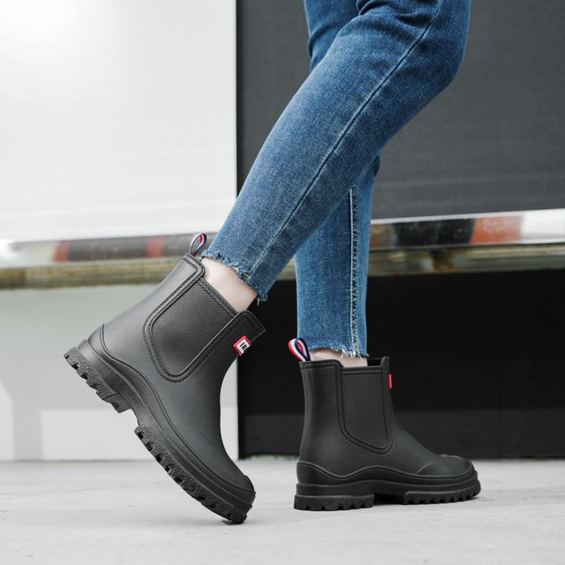 Women's Short Rain Boots Pvc Non-Slip Water Shoes Outdoor Waterproof Shoes Women's  Water Boots