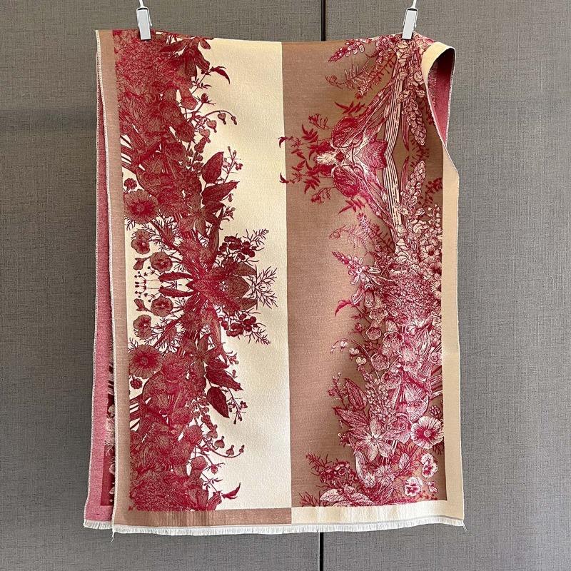 Autumn New Cashmere Tassel Scarf Women's Fashion Age-reducing Jacquard Scarf Warm and Thickened Large Shawl