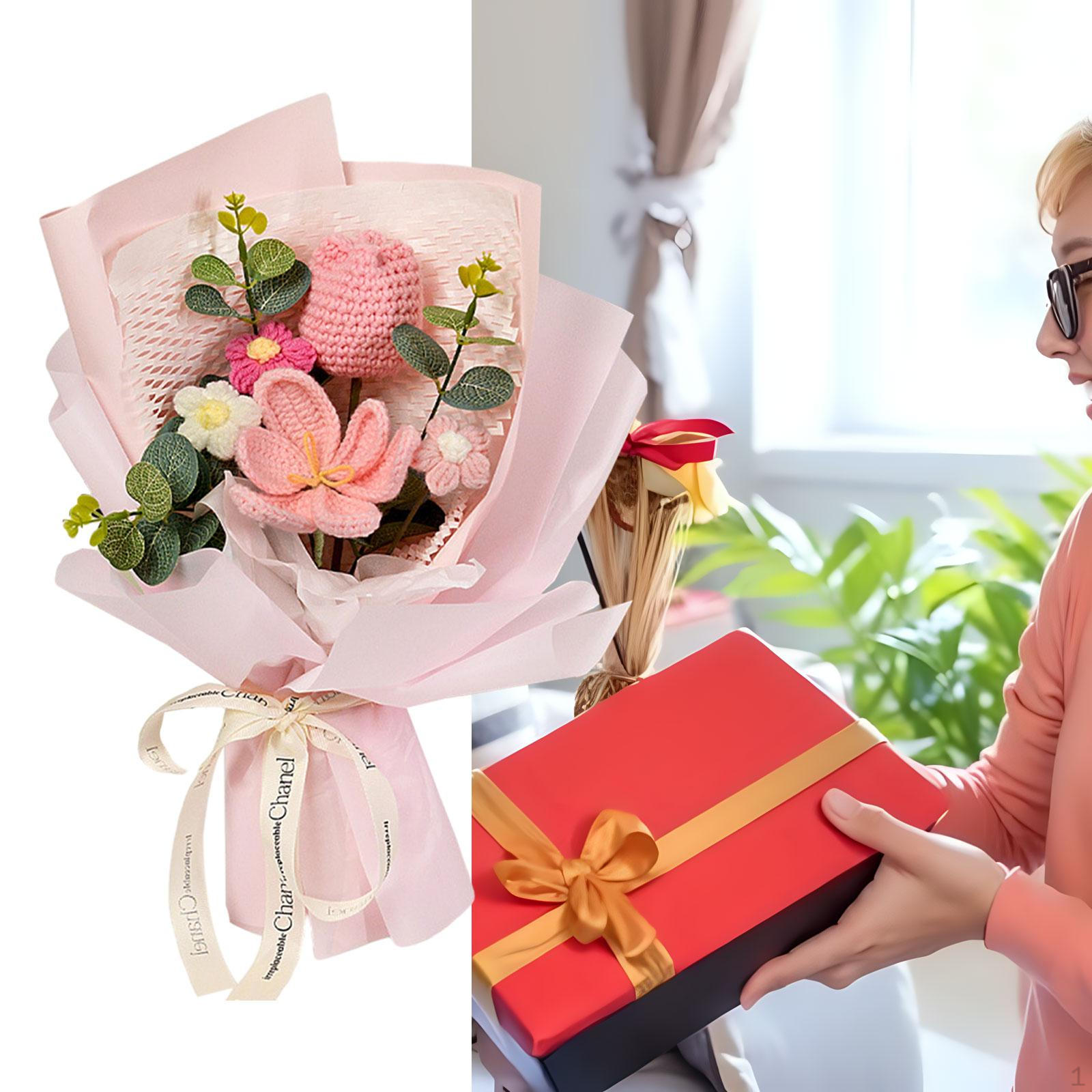 

Букет крючком, Готовый декор, Украшение стола, Вязаное украшение для дома ручной работы. розовый