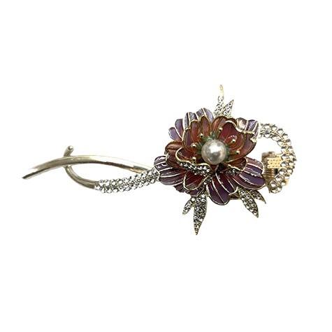 Ancient Temperament Enamel Peony Flower Twist Clip High Sense Painted Flower Light Luxury Hairpin Elegant Pan Head Hair Accessories Women