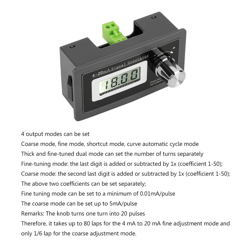 Adjustable PWM Current Voltage Analog Simulator Signal Generator Sources Built-in Battery Transducer 4-20mA Accessories