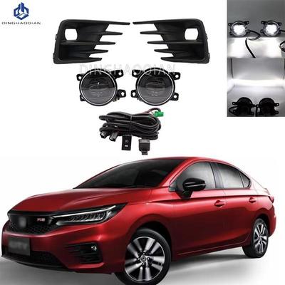 For Honda City 2020 2021 2022 Fog Lights Led Front Bumper Driving Lamp Cover Wiring Switch Waterproof Auto Car Accessories 12V