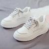 New Autumn and Winter Board Shoes for Women Thick Soles with Plush Cotton Shoes for Students Versatile Casual Sports White Shoes