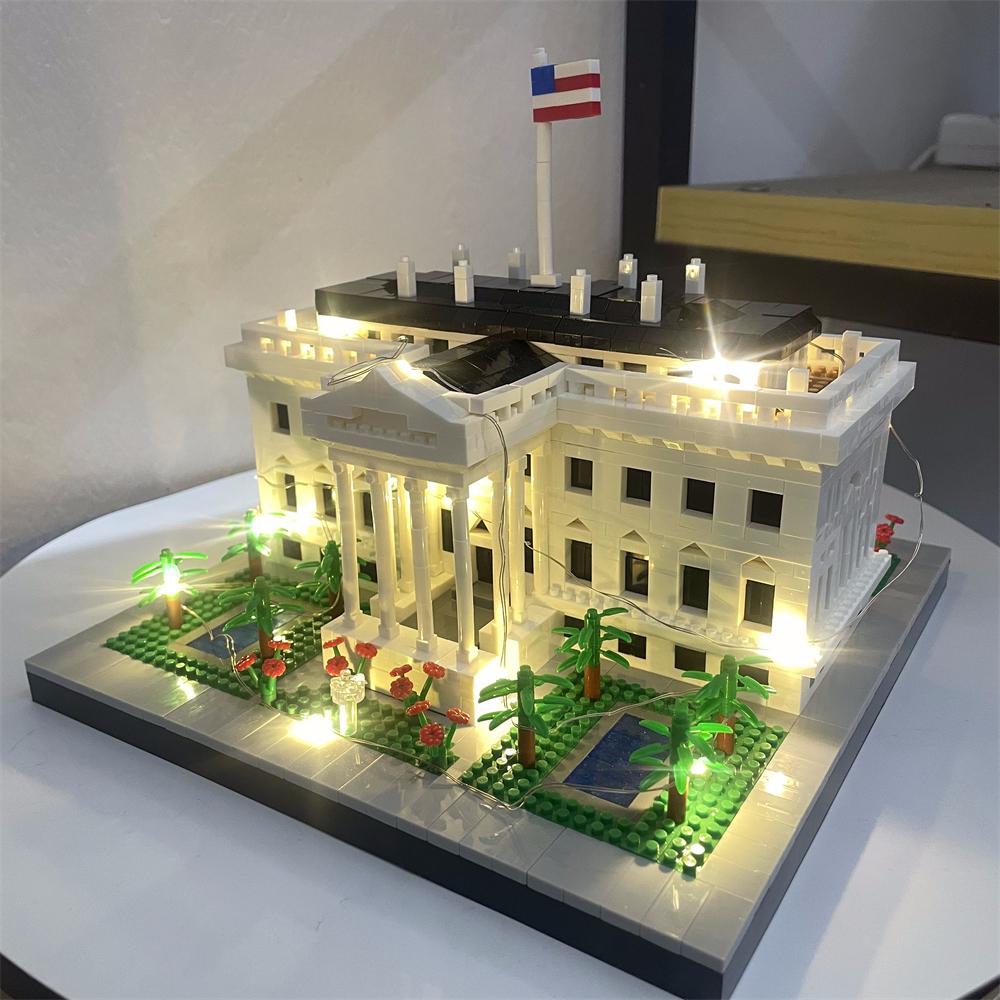 Knew Built Micro Mini Building Block with USB LED Light White House Toy Architecture Model Ideal Decorative Piece Home Office