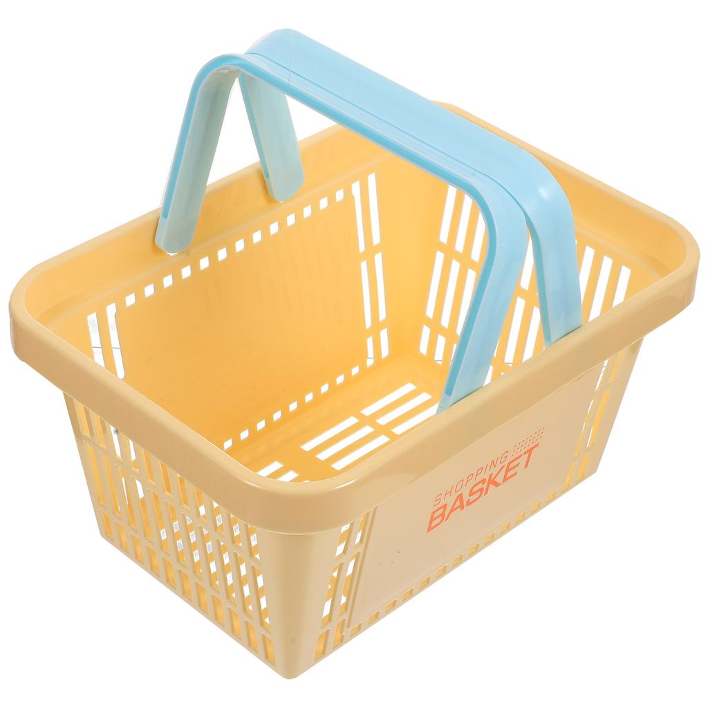 1pcs Plastic Storage Basket With Handles Multifunctional Household Organizer For Fruits Vegetables Snacks Toiletries Sundries