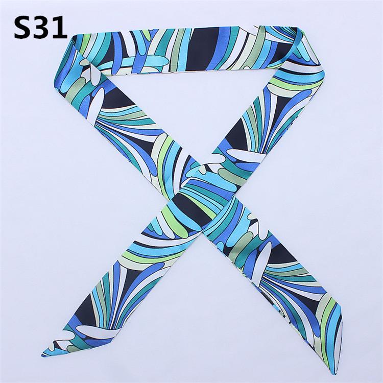 47 Colors Brand Bandana Small Silk Bag Scarf Women Head Hijab Scarf Long Skinny Scarves For Ladies Fashion Headband
