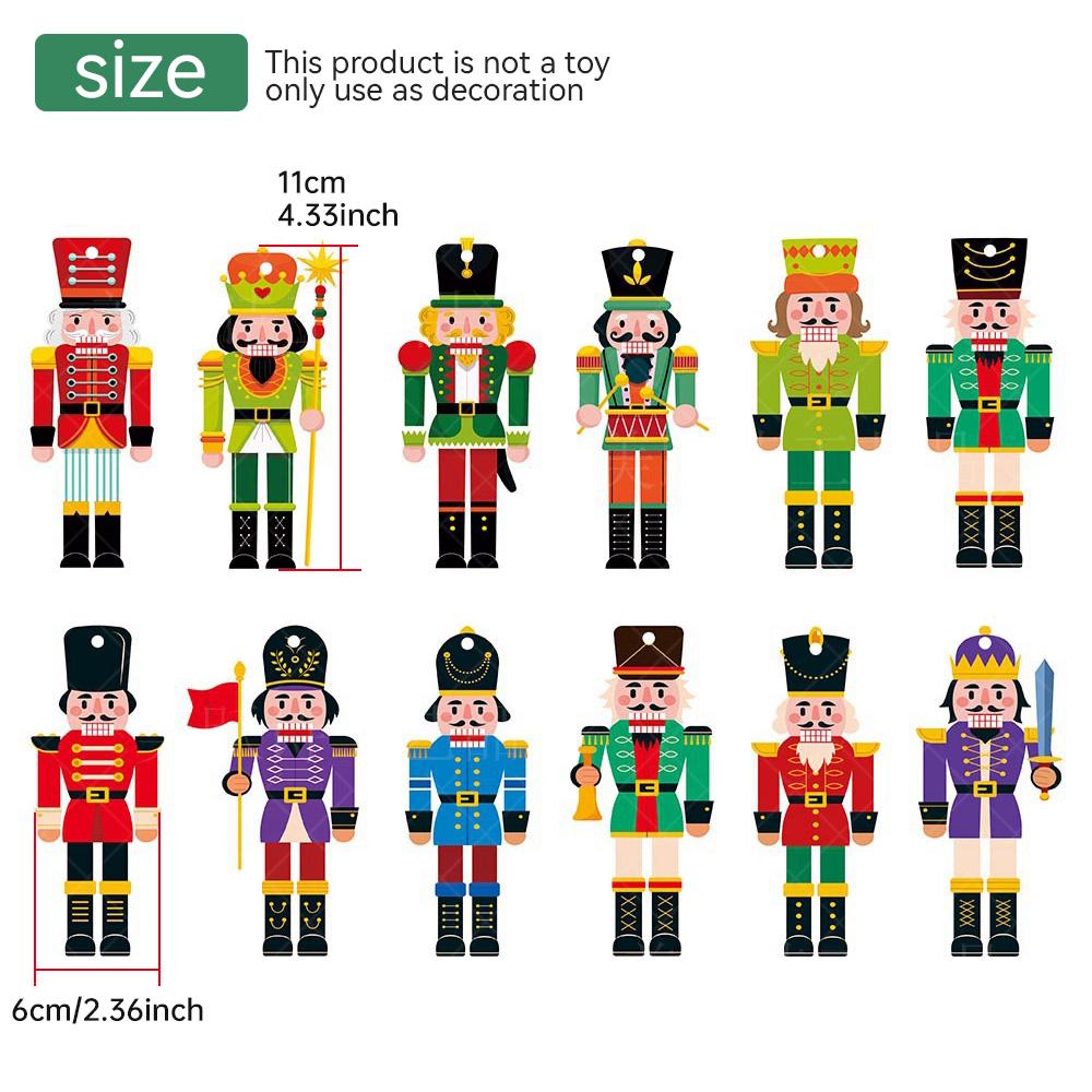 12Pcs/set Christmas Tree Pendant Decoration Nutcracker Soldier Ornaments DIY Banner New Year  Party Navidad Natal Xmas Gift