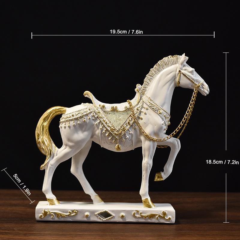 Elegant Resin Horse Ornaments for Luxury Home Decor – Perfect for Living Room and Wine Cabinet.
