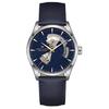 Hamilton Ceas bărbătesc seria Jazz mișcare automată mecanică rezistent la apă 50 metri ceas 42mm cadran albastru carcasă din oțel inoxidabil curea din piele de vacă H32705640
